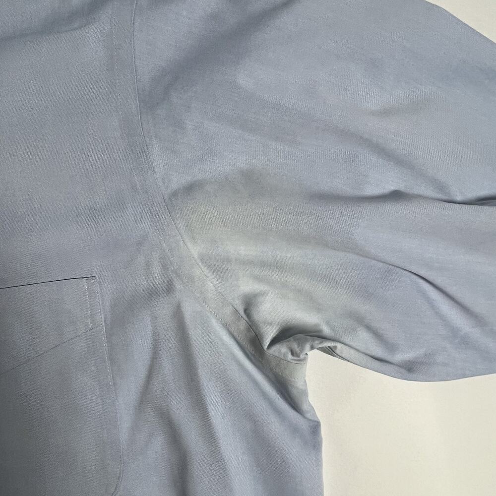 Brooks Brothers Non-Iron Cotton Dress Shirt Blue Solid Point Collar 15.5 34/35 - Picture 7 of 9